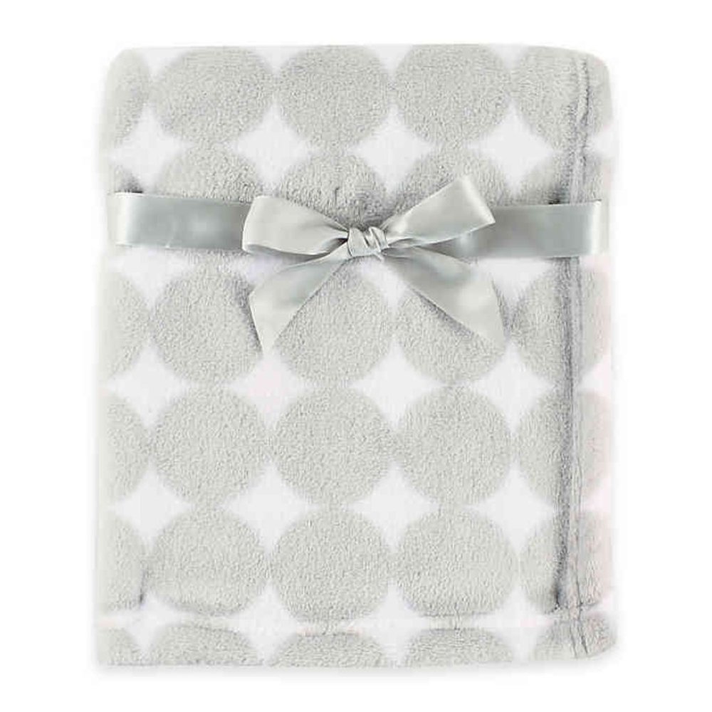 Luvable Friends Gray Dot Plush Baby Blanket